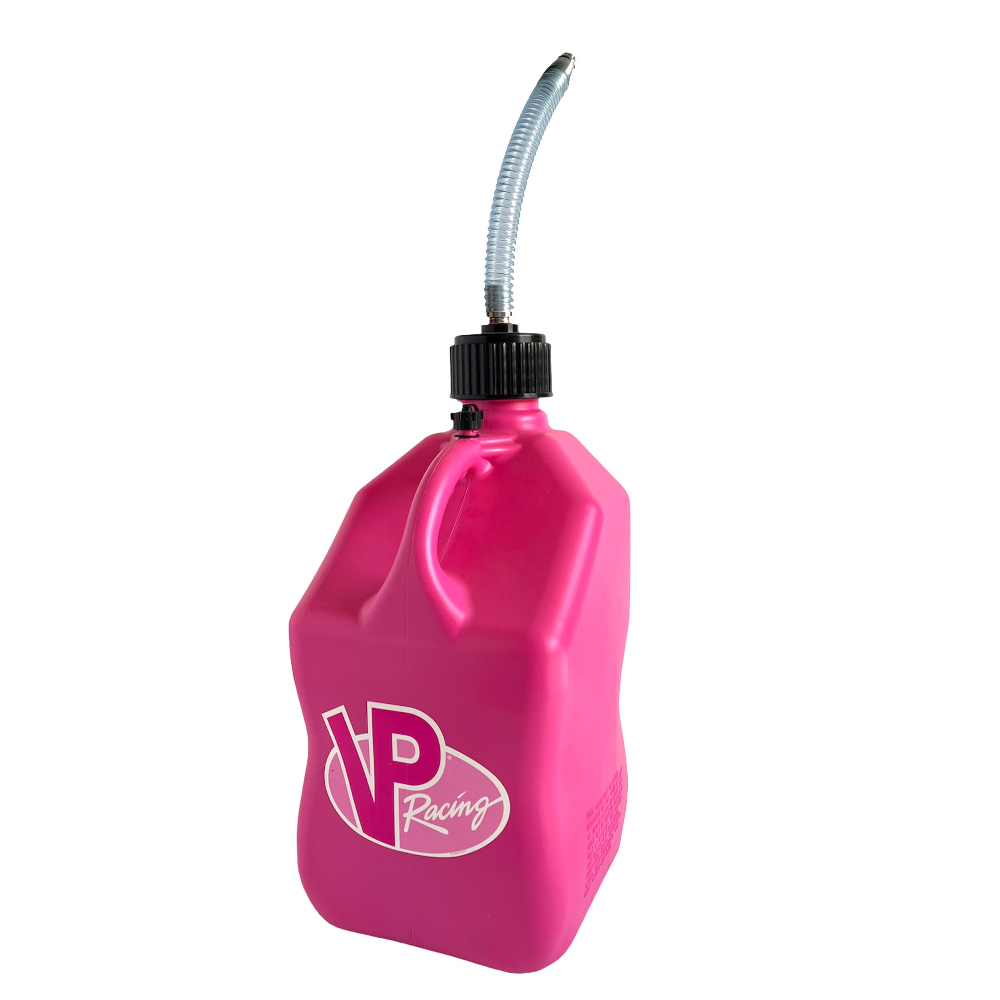 VP Racing Pink 5.5 Gallon Square Utility Jug With Deluxe Fill Hose - Fuel/Oil Container